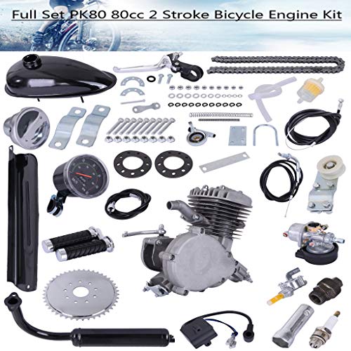 PK80 80cc Bicycle Engine Kit, 2Stroke Gas Motorized Bike Motor Kit