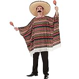 Saltillo Serape Men's Halloween Costume Mexican Fiesta Mariachi Poncho Outfit