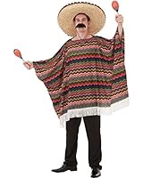 Saltillo Serape Men's Halloween Costume Mexican Fiesta Mariachi Poncho Outfit