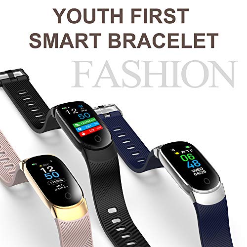 Sunward QW16 Smart Watch Sports Fitness Activity Heart Rate Tracker Blood Pressure Watch Fitness Tracker for Men Women Kids. (Rose Gold)