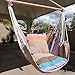 Hammock Swing Chair - 48 Inches Hanging Rope Chair Porch Swing Outdoor Chair Lounge Camp Seat At Patio Lawn Garden Backyard Beach Red
