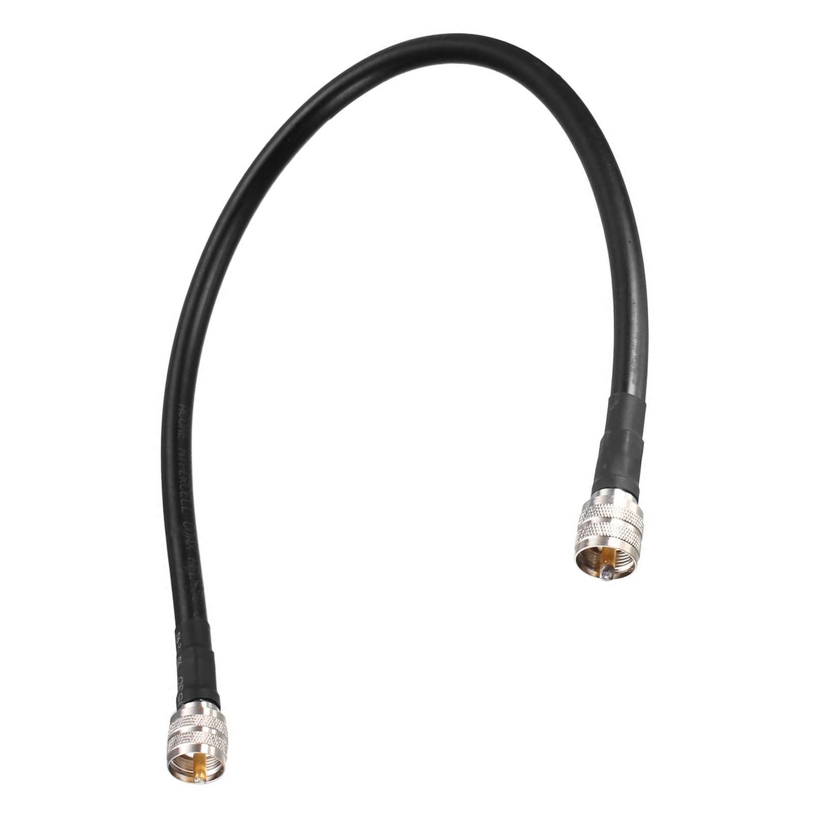 Rebower RG213 Coaxial Cables UHF (PL259) Male to UHF (PL259) Male, [for Antenna Radio Transceiver] - 1.5Feet/ 50 Ohm/Black/ 1Pcs — image 1