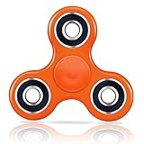 SMAZ LIFE Anti-Anxiety Fidget Spinner Toy Helps Focusings EDC Focus Toy for Kids & Adults - Best Stress Reducer Relieves ADHD Anxiety and Boredom Ceramic Cube Bearing Orange