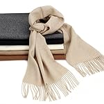 100% Pure Baby Alpaca Wool Scarf, Solid Natural Dye-free Colors for Men & Women