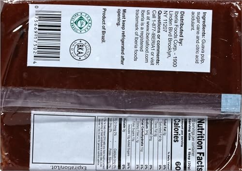 IBERIA GUAVA PASTE, 14 OZ, ALL NATURAL, VEGAN, GLUTEN FREE, HALAL, KOSHER GUAVA PASTE FOR SNACKS, COOKING, BAKING, 14 OUNCE (PACK OF 1)