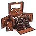 Kendal Brown Leather Jewelry Box CASE Storage Organizer with Travel CASE and Lock
