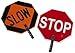 Cortina ABS Plastic Pole Mounted Paddle Sign, STOP/SLOW, 03-851, 18 Sign with 9 Polygrip Handle, Red on Orange