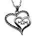 Embolden Jewelry I Love Mom Necklace | Double Heart Cubic Zirconia | Hypoallergenic Gift from Son or Daughter to Mom | Birthday - Anniversary - Christmas - Mothers Day