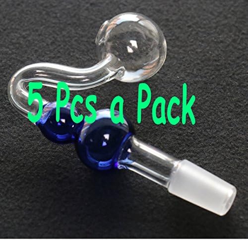 5 Pcs a Pack 18.8mm Male Glass Bowl Gurved Glass Oil Burners Pipes( Royal blue)
