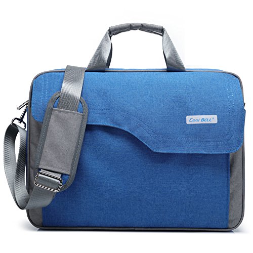 CoolBell(TM)15.6 Inch Nylon Laptop Bag Shoulder Bag With Strap Multicompartment Messenger Hand Bag Tablet Briefcase For iPad Pro/laptop/Macbook/Ultrabook/Men/Women/College,Blue