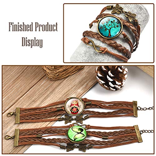 Mixed Color Mosaic Printed Glass Half Round Dome Cabochons Tree of Life for Jewelry Making 20mm 30pcs