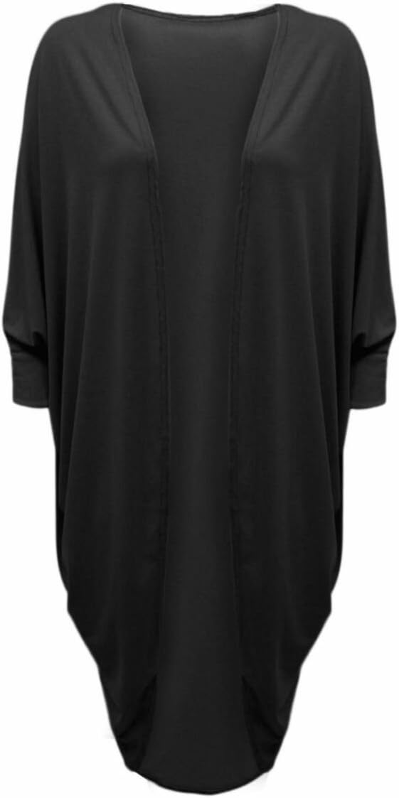 7 New Ladies Girl Batwing Cardigan Womens Kimono Boyfriend Cocoon Maxi Open Front Coat Waterfall