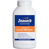 Zeasorb Excess Moisture Control Super Absorbent Foot &amp; Body Powder, Dermatologist Recommended, Friction-Fighting Formula with Patented Odor Control Technology, 2.5 oz bottle