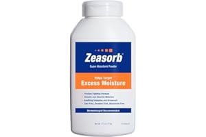 Zeasorb Excess Moisture Control Super Absorbent Foot & Body Powder, Dermatologist Recommended, Friction-Fighting Formula with Patented Odor Control Technology, 2.5 oz bottle