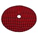 EDLDECCO 48 Inches Christmas Tree Skirt Red and Black Plaid Buffalo Check Double Layers Handicraft Xmas Decoration Holiday Ornaments