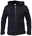 Gheri Men's Cotton Black Razor Cut Ripped Hoodie Jacket Winter X-Large
