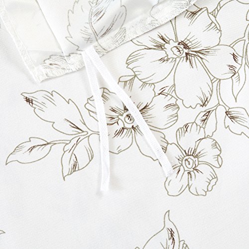 White Floral Duvet Cover Set, Vintage Flowers Pattern Printed, Soft Microfiber Bedding with Zipper Closure (3pcs, King Size)