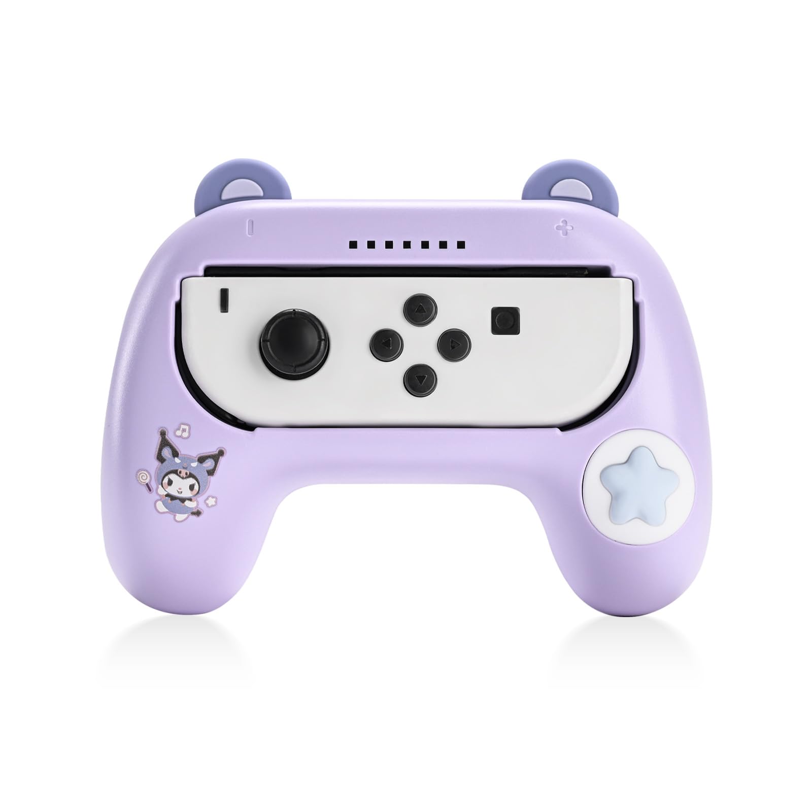 Kuitmor Hand Grips for Joy Con Compatible with Switch 2017 & Switch OLED, Wear-Resistant Switch Controller Holder Cute Joy Con Grip, Silicone Joycon Comfort Grip, 1 Pack, Purple, Not for Switch 2