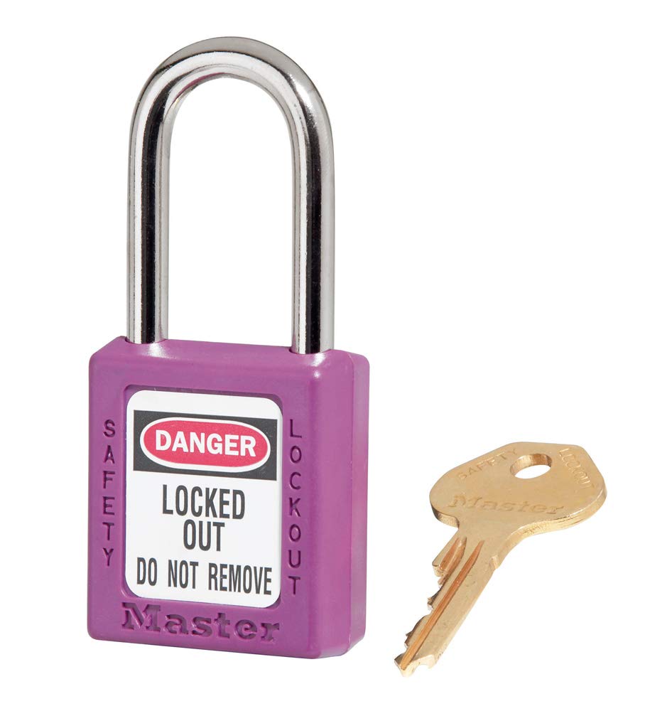Caledonia Signs 53320 Safety Lockout Padlock, Keyed Different, Purple