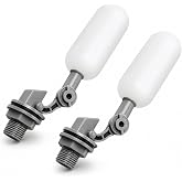YehDleau 2 Pack 1/2 Inch Straight Thread Auto Fill Float Valve, Automatic Water Level Control Valve with 225&deg; Adjustable Arm for Water Tank, Pond, Chicken Waterer, Livestock Trough