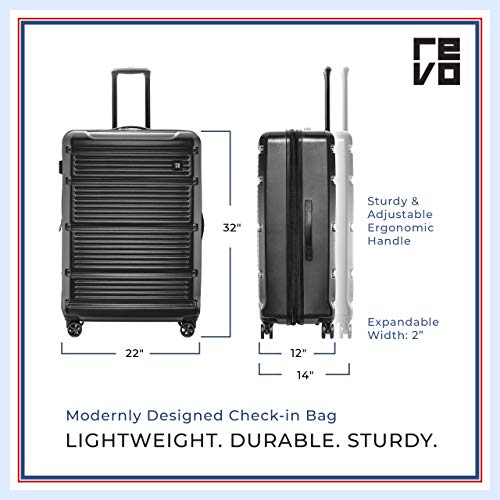 REVO Arro Hardside Expandable Luggage with Spinner Wheels, Made in USA