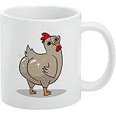 Guess What Chicken Butt Funny Ceramic Coffee Mug, Novelty Gift Mugs for Coffee, Tea and Hot Drinks, 11oz, White