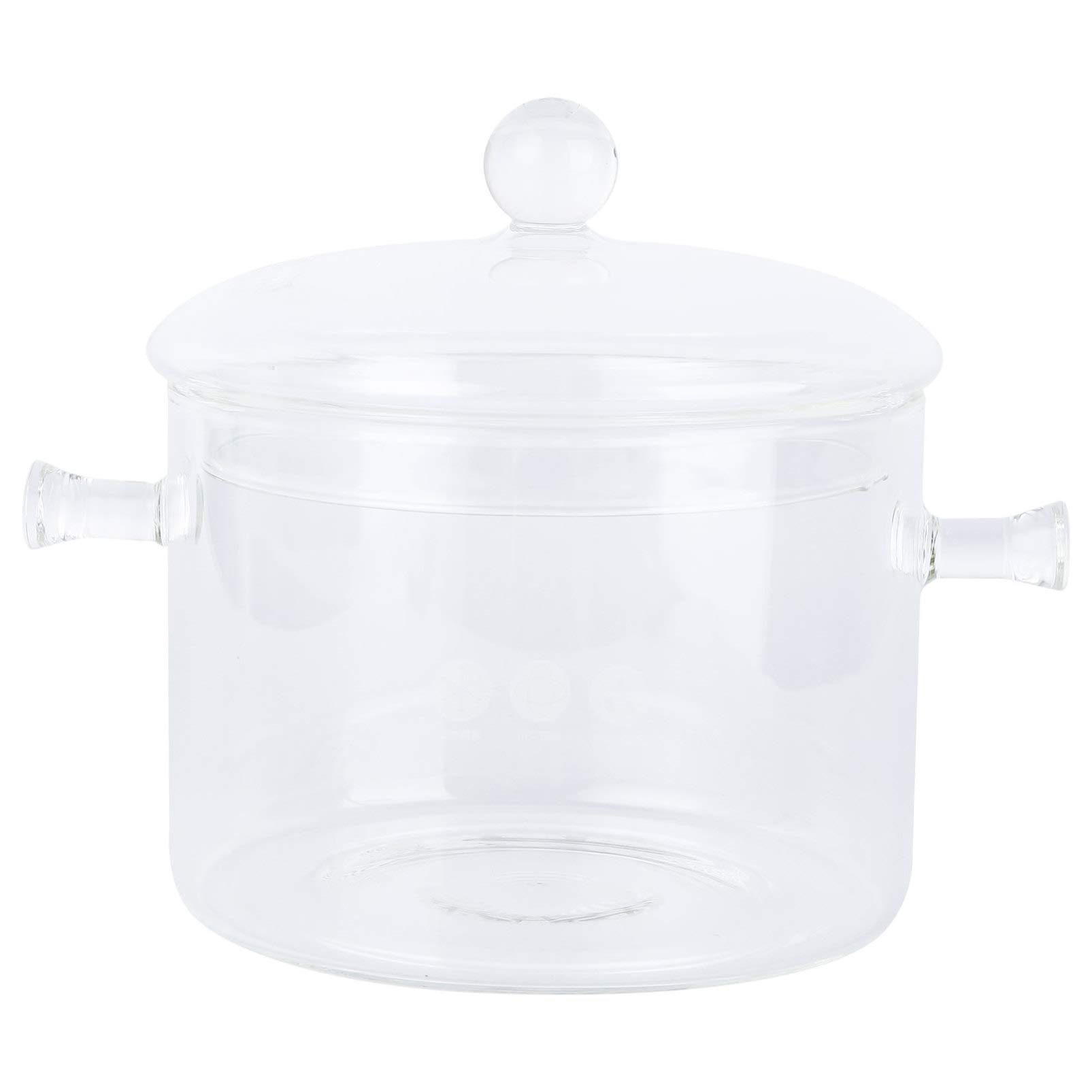 UPKOCH 1.5L High Borosilicate Glass Cooking Pot with Lid, Heat-Resistant Transparent Stockpot, Clear Glass Saucepan for Soup, Noodles, Baby Food, Salad, Stovetop/Microwave Safe, 15x21cm
