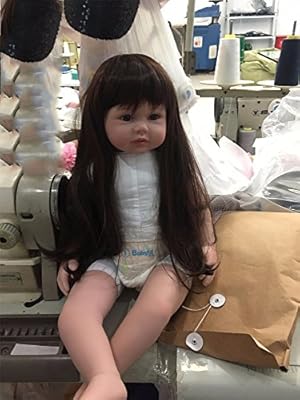 Silicone Reborn Baby Doll Toys 22 Inch With Long Hair Realistic