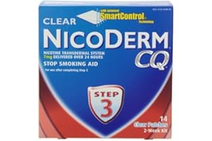 NicoDerm CQ Step 3 Clear Patch, 7 mg, 2-Week Kit (14 patches) by Nicoderm BEAUTY