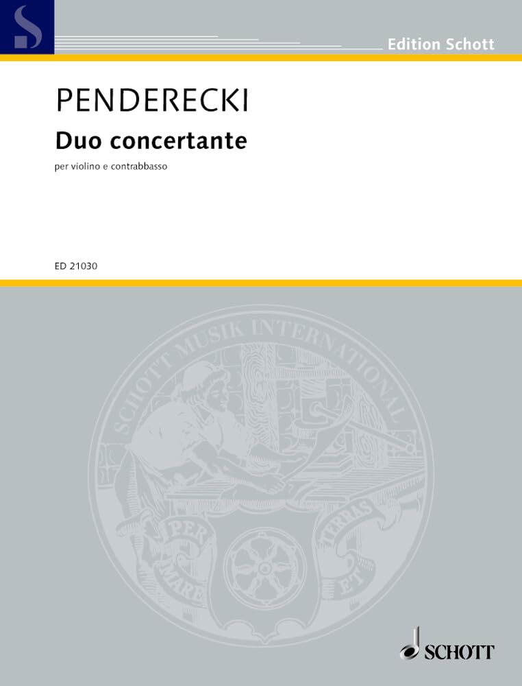 Duo concertante: pour violon et contrebasse. violin and double bass. Partition et partie.