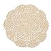 king do way 12Pcs Hand Crocheted Doilies,Beige 8'' Round Floral Crochet Lace Flower Doily French Country Placemat crocheted doilies