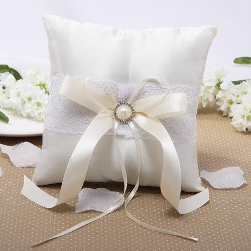 Off-white square Chinese champagne wedding ring pillow wedding supplies