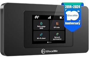 GlocalMe DuoTurbo 4G LTE Portable WiFi Hotspot for Travel in 200+ Countries, Mobile Hotspot Device with Global 1GB Data, SIMF