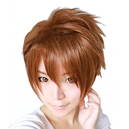 Xcoser Syaoran Wig Cardcaptor Li Sakura Cosplay Short Brown Universal Cosplay Wig