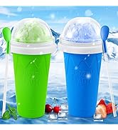 Slushie Maker Cup(2 Pack), TIK TOK Magic Quick Frozen Smoothies Cup, Cooling Cup, Double Layer Sq...