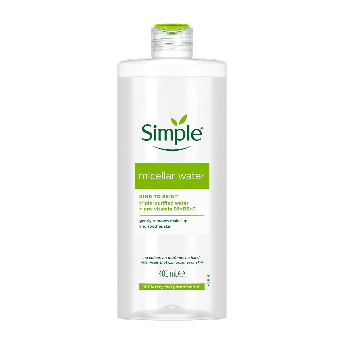 Simple Kind to Skin Micellar Water with Pro-Vitamins B5, B3 and C Soothing Make-Up Remover 400 ml