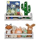 Nursery Room Rustic Floating Wall Shelves – Set of 2 – Perfect Farmhouse Nursery Decor for Baby’s Room! Vintage Shelves for Kitchen and Bathroom Too! (Rustic Shelf - Set of 2)