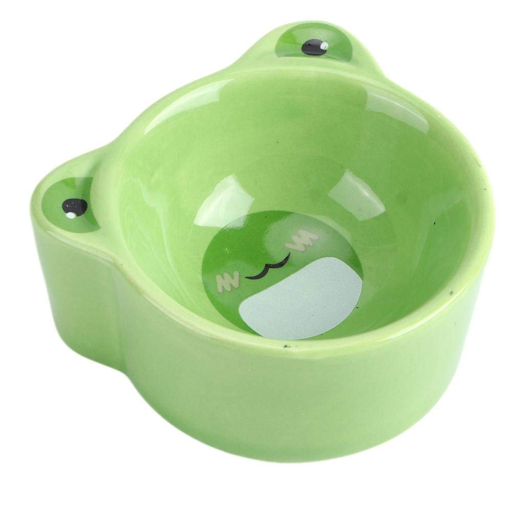 Ceramic Hamster Bowl, Cartoon Animal Shape Food Water Feeding Bowls for Chinchilla Guinea Pig Rabbit Small Animals Frog
