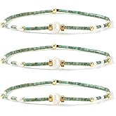 Opalencian Aventurine Pearl Beaded Stackable Bracelet for Women,3PCS/set Stack Green Beads Bracelet Charm Jewelry Gifts Friendship