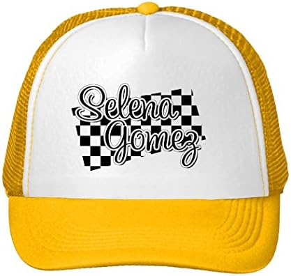 MUKIY Selena Gomez poster Design Trucker Hats Sun cap Yellow
