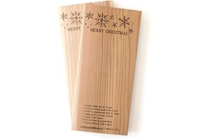 WOOD FIRE GRILLING CO. Cedar Grilling Planks - Etched with Merry Christmas - Set of 2 Gift Planks