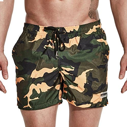 MZjJPN Camouflage Swimwear Men Shorts Light Thin Quick Dry Swimming Shorts For Men Swimming Trunks Orange XXXL