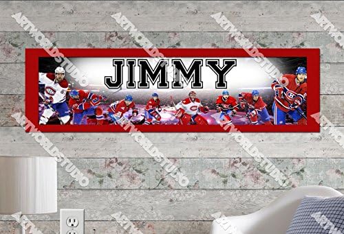 Montreal Canadiens - 10"x32" Personalized Name Poster with Border Mat, Customize Name Sign, Birthday Party Banner