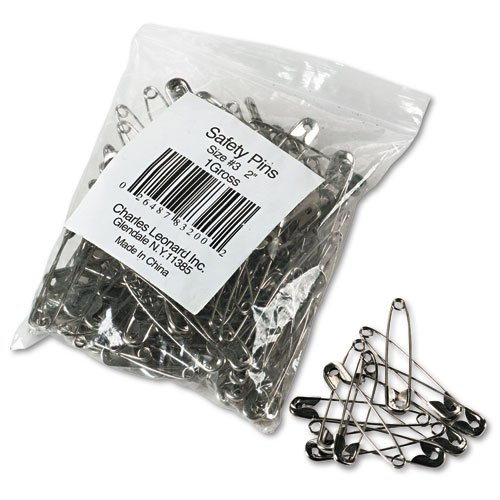 Safety Pins, Nickel-Plated, Steel, 