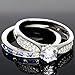 KingswayJewelry His and Hers 925 Sterling Silver Blue Sapphire Stainless Steel Wedding Rings Set Blue #SP24BLMSBL