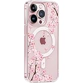 Akeivare for iPhone 12 Mini Magsafe Case, Slim Floral Shockproof Protective Hard Cute PC+TPU Bumper Flower Women Cover Magnetic Case Clear
