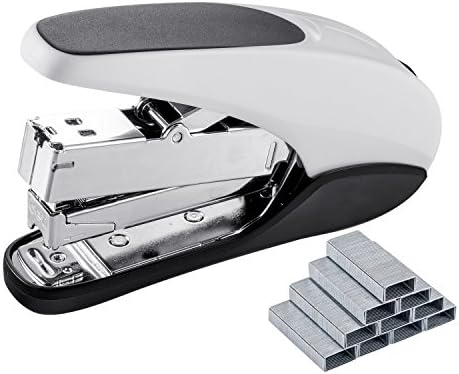 OMAIC Stapler, Power Saving Stapler, Desktop Stapler, Effortless and Lower Force Stapler with Staples Remover 40 Sheet for Print Papers-White