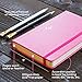 Dotted Notebook, Pink Leather Bound Hardcover, Comes with Dotted Grid Paper, Business Premium Label Stickers, and Elastic Closure, 5 x 8.25 in. - SuperiorMaker®