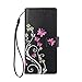 For Samsung Galaxy Note 8 Case,HP95(TM) Fashion Flower Ultra Slim Layered Leather Flip Cover Women Wallet Case for Samsung Galaxy Note 8 (Black)