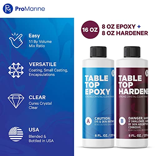 Promise Epoxy Clear Table Top Epoxy Resin (16Ounce Kit) UV